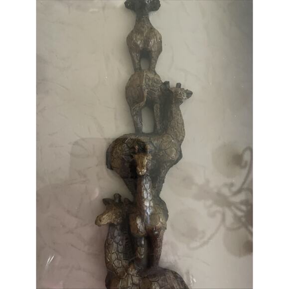 VTG African Style Giraffe Shadow Box Frame Wall Art Faux Wood Resin Sculpture - Picture 7 of 11
